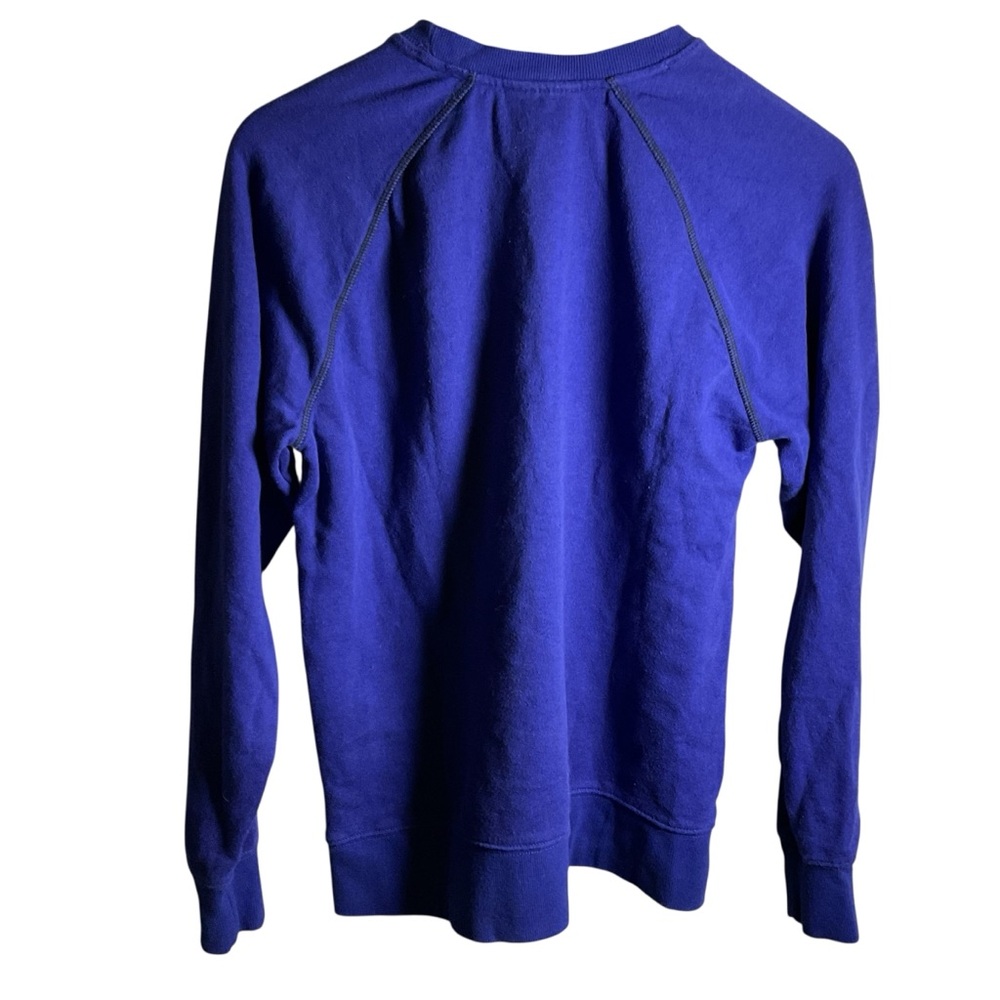 Reebok Womens Crewneck Sweater Sweatshirt Royal Blue Cotton Blend Gorpcore - Picture 4 of 5